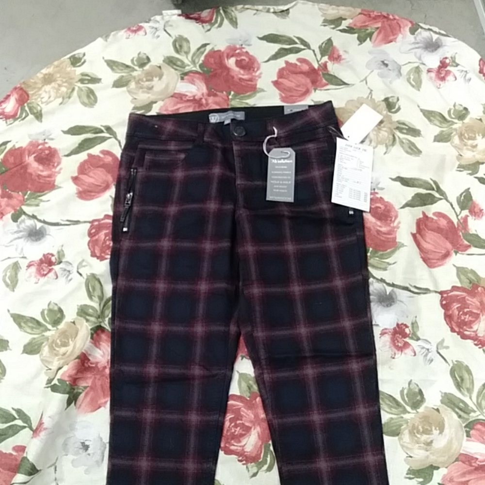 Navy wine plaid Jeggings